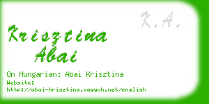 krisztina abai business card